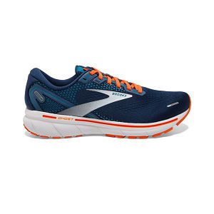 Brooks Ghost 14 Road Running Shoes - Mens, Navy/Orange/White | IE-QXA192084